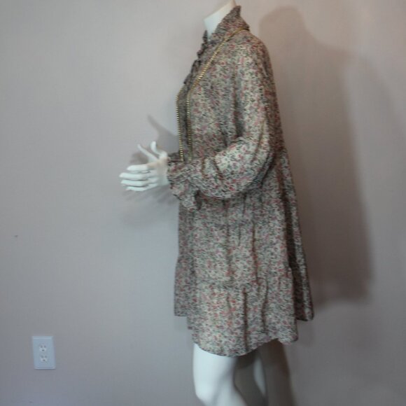 Jardines Domaine  Sammy Sylvester chiffon floral  lined mini  dress size medium - Picture 5 of 9